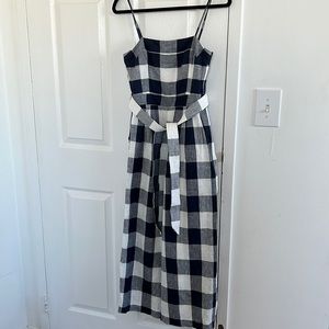J.Crew Tie-waist linen jumpsuit in gingham